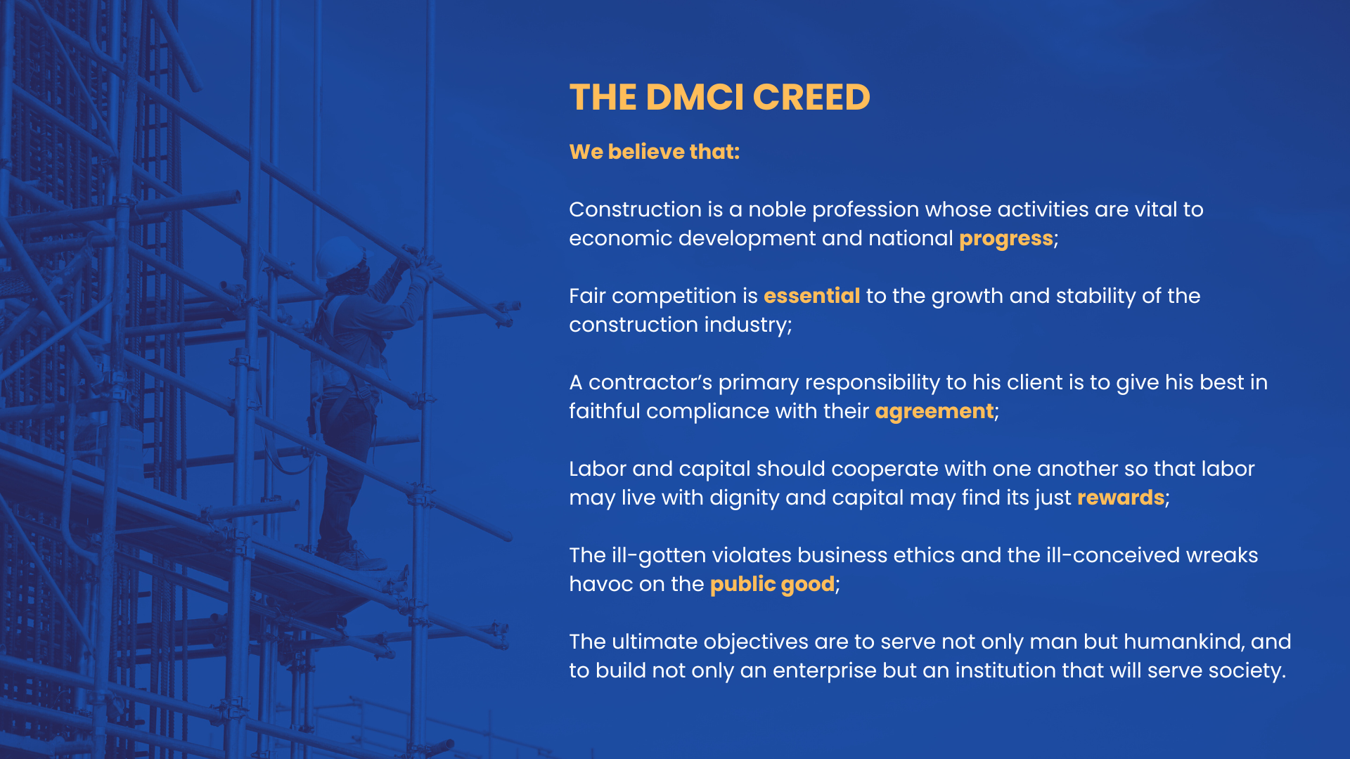  The DMCI Creed